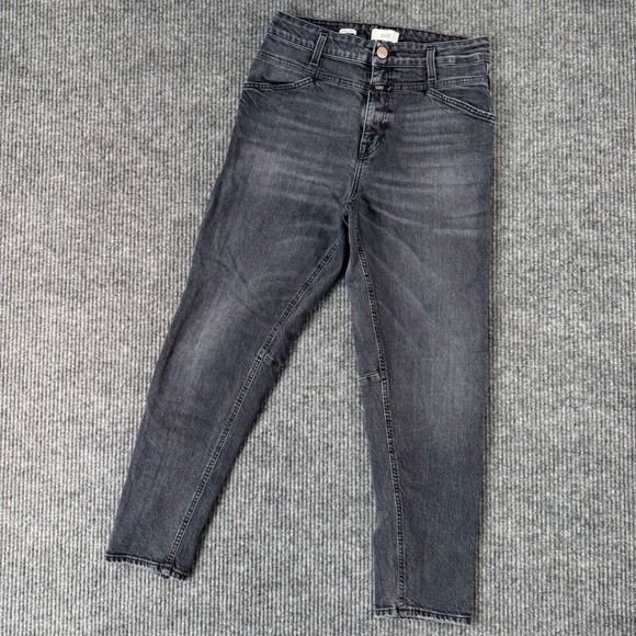 CLOSED Womens 27 Slim Jeans Black Wash Denim Made in Italy Minimalist Streetwear - Picture 2 of 11